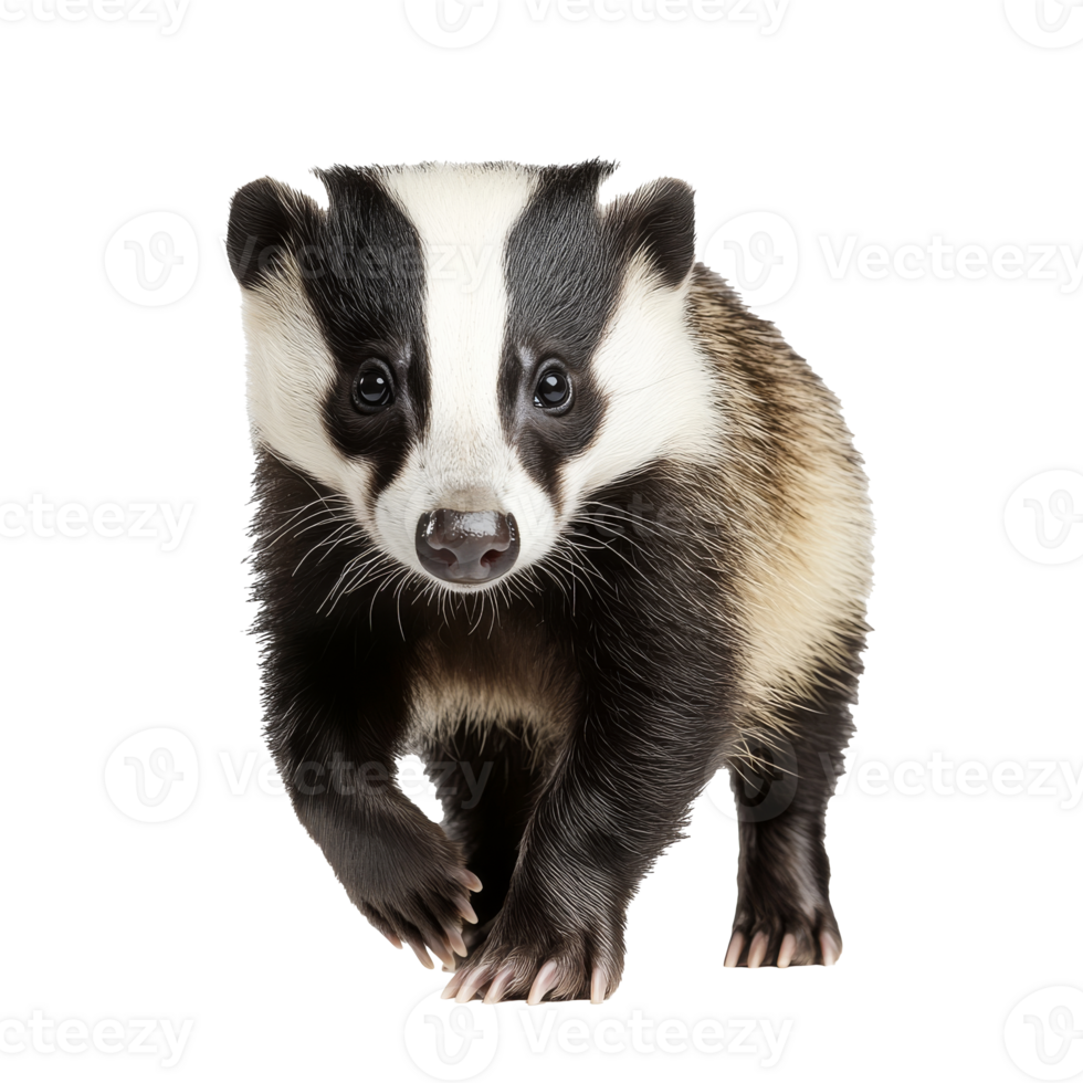 Cute badger exploring in a bright setting png