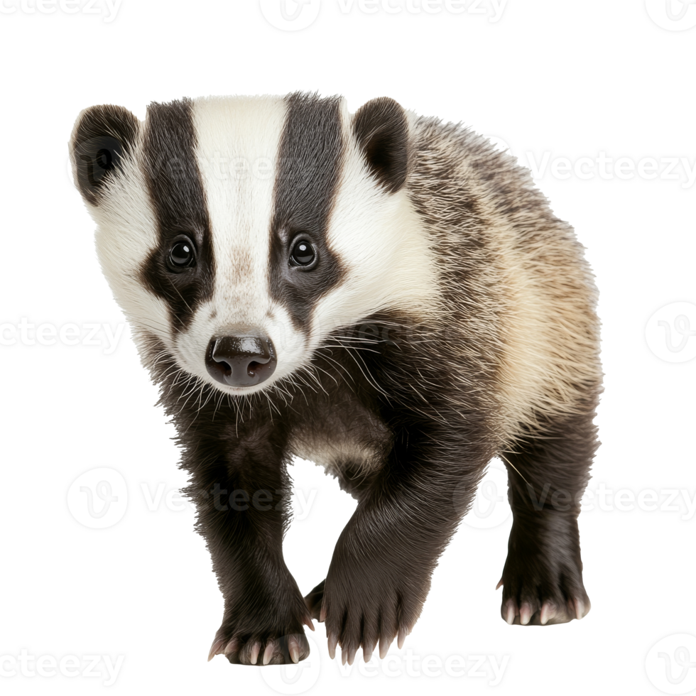 Badger exploring its surroundings in daylight png