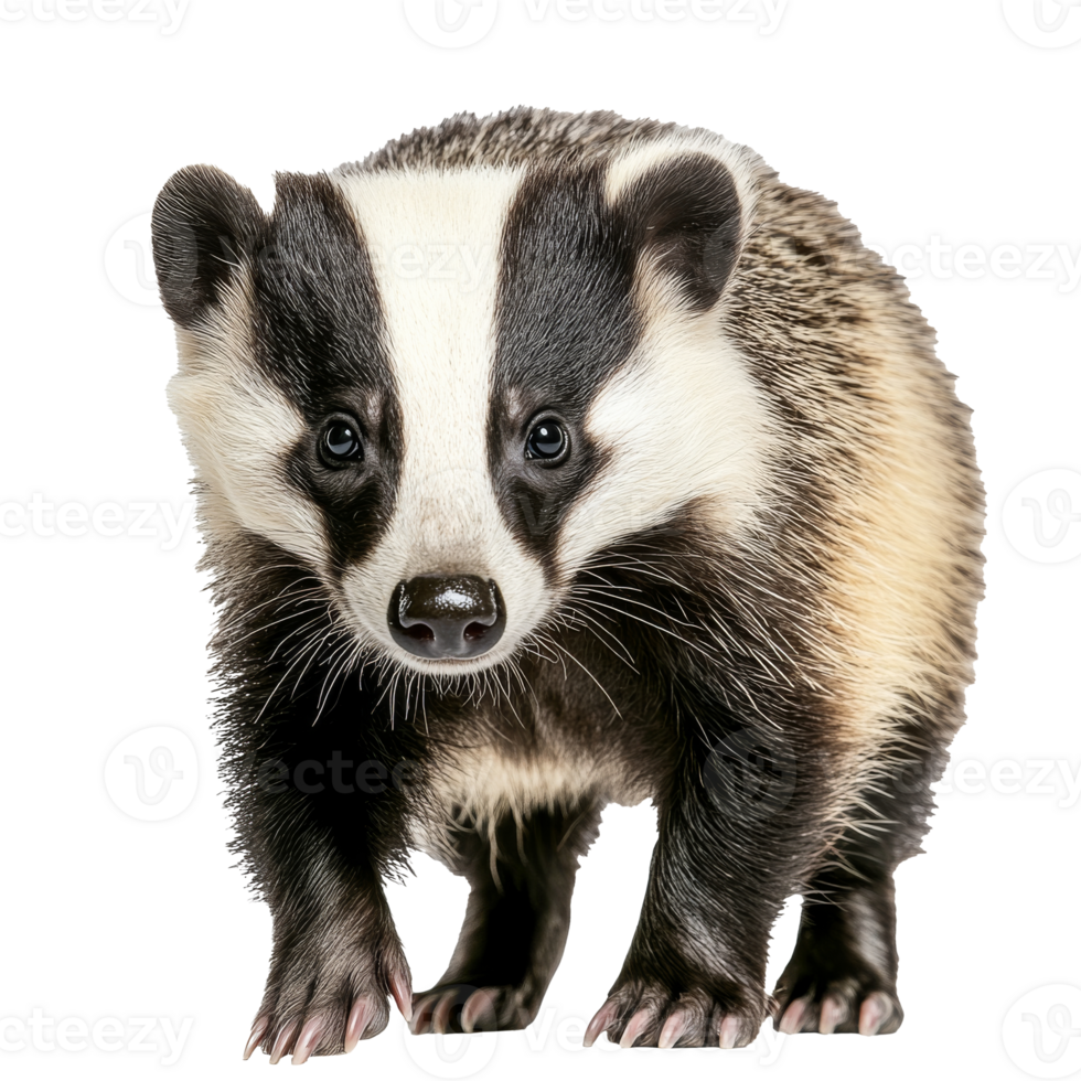 A badger is curiously exploring its environment png