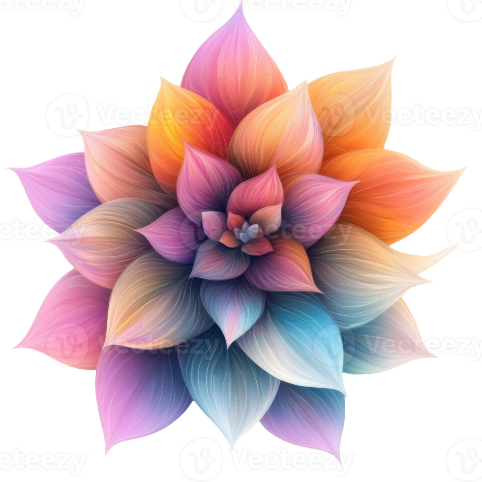 Colorful abstract flower design with vibrant hues png