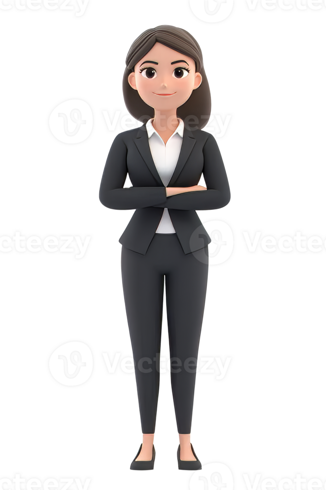 Confident woman in business attire png