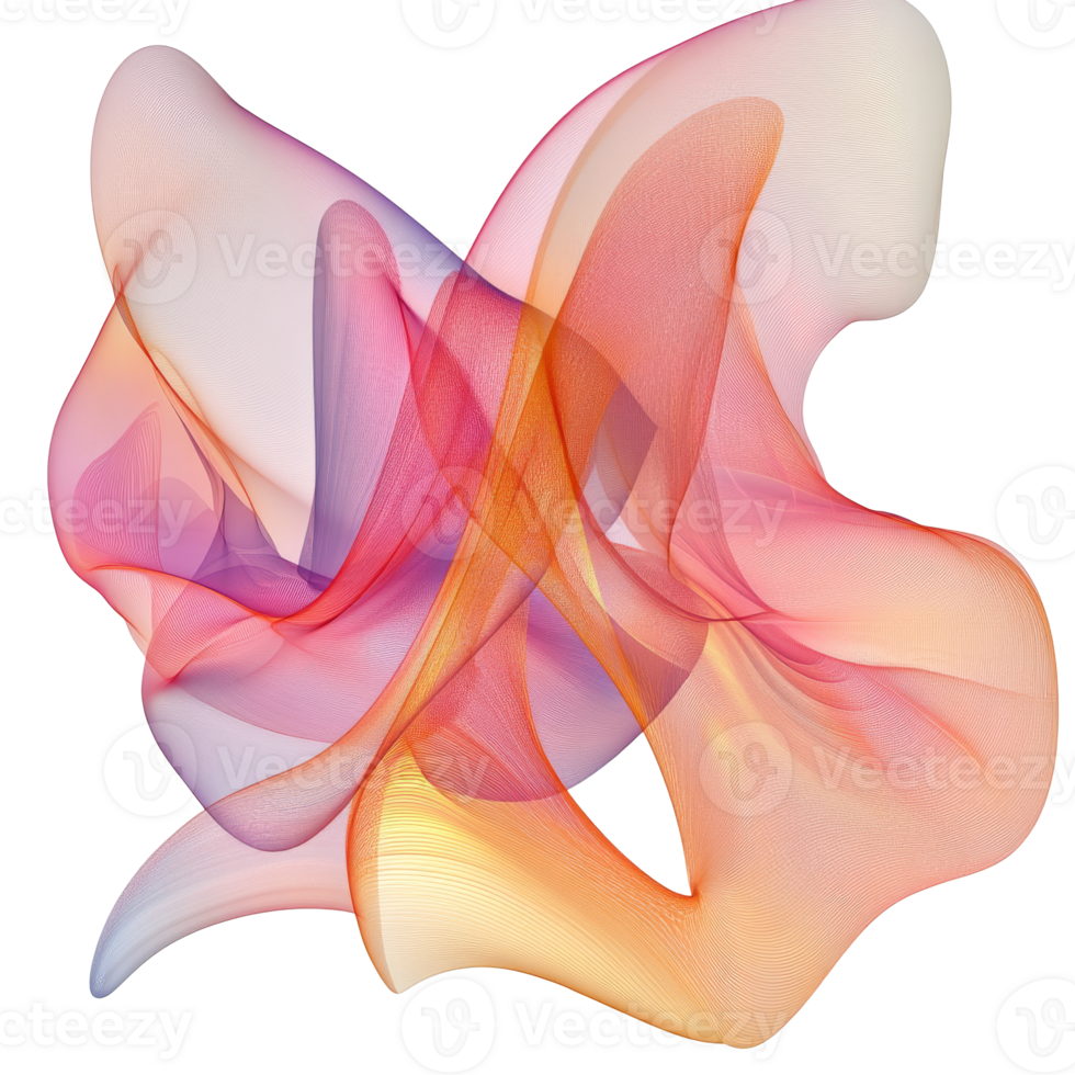Vibrant abstract design with flowing shapes png