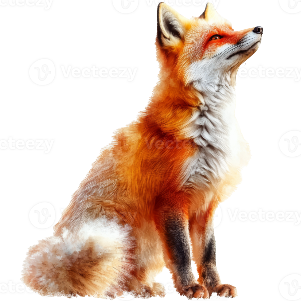 Majestic red fox in natural pose during daylight png