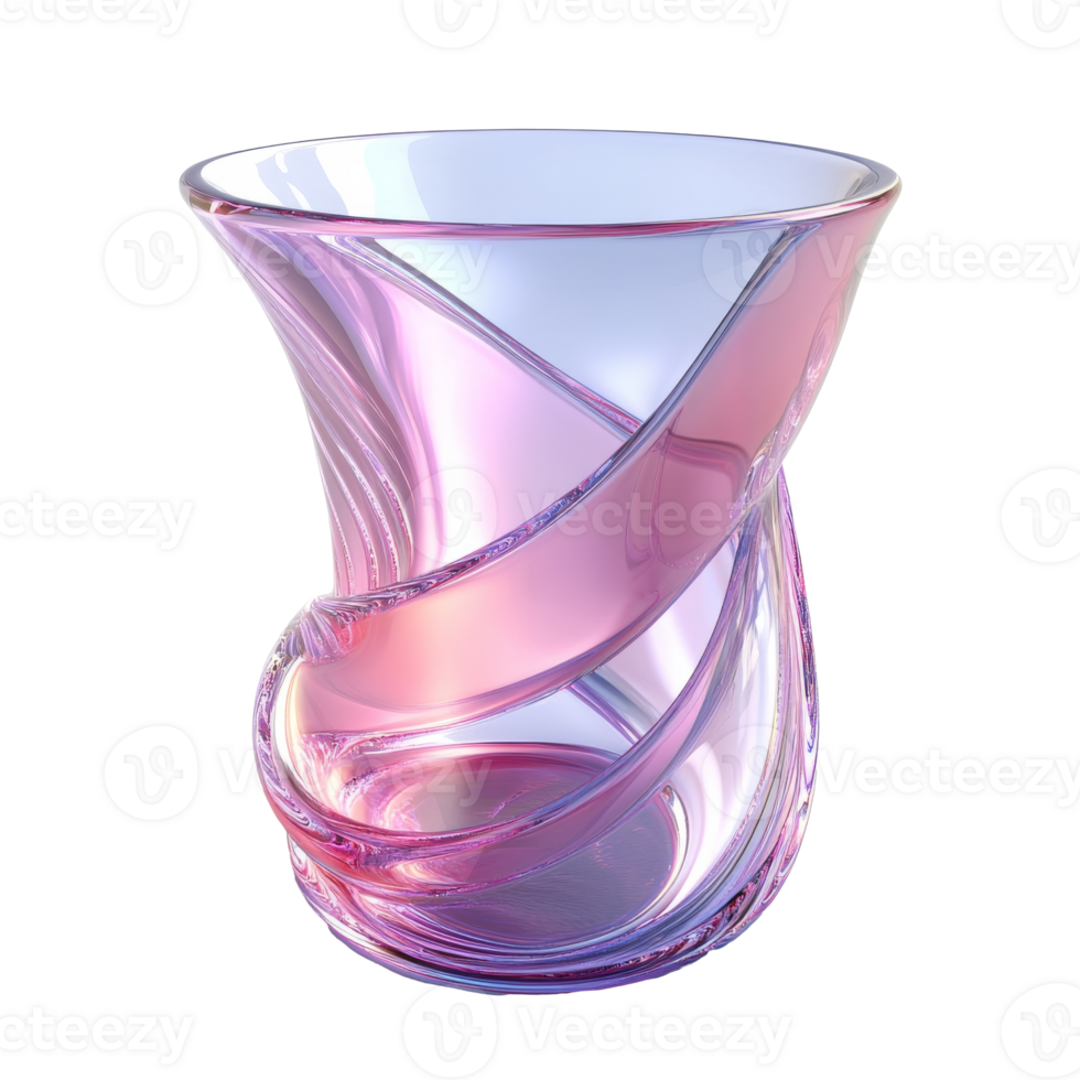 Elegant twisted glass vase with gradient colors png