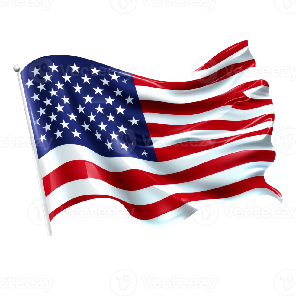 Waving American flag during daylight hours png