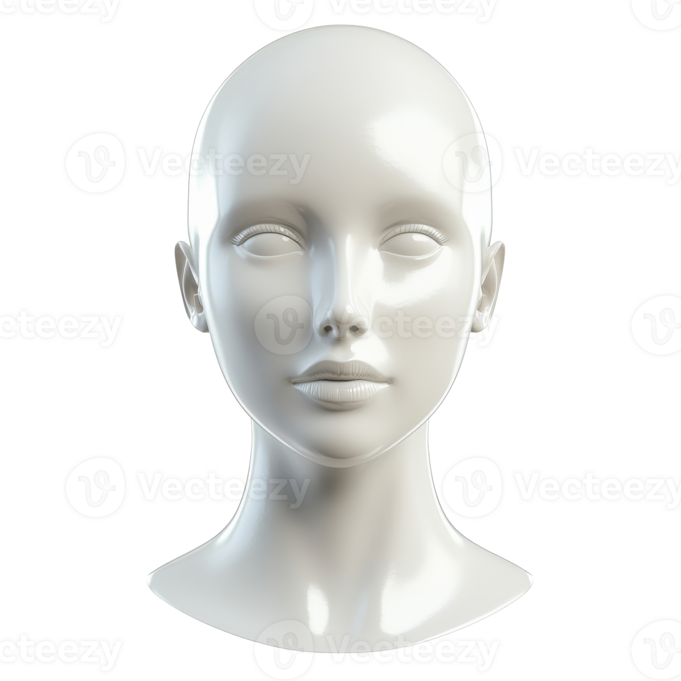 Realistic mannequin head for display purposes png