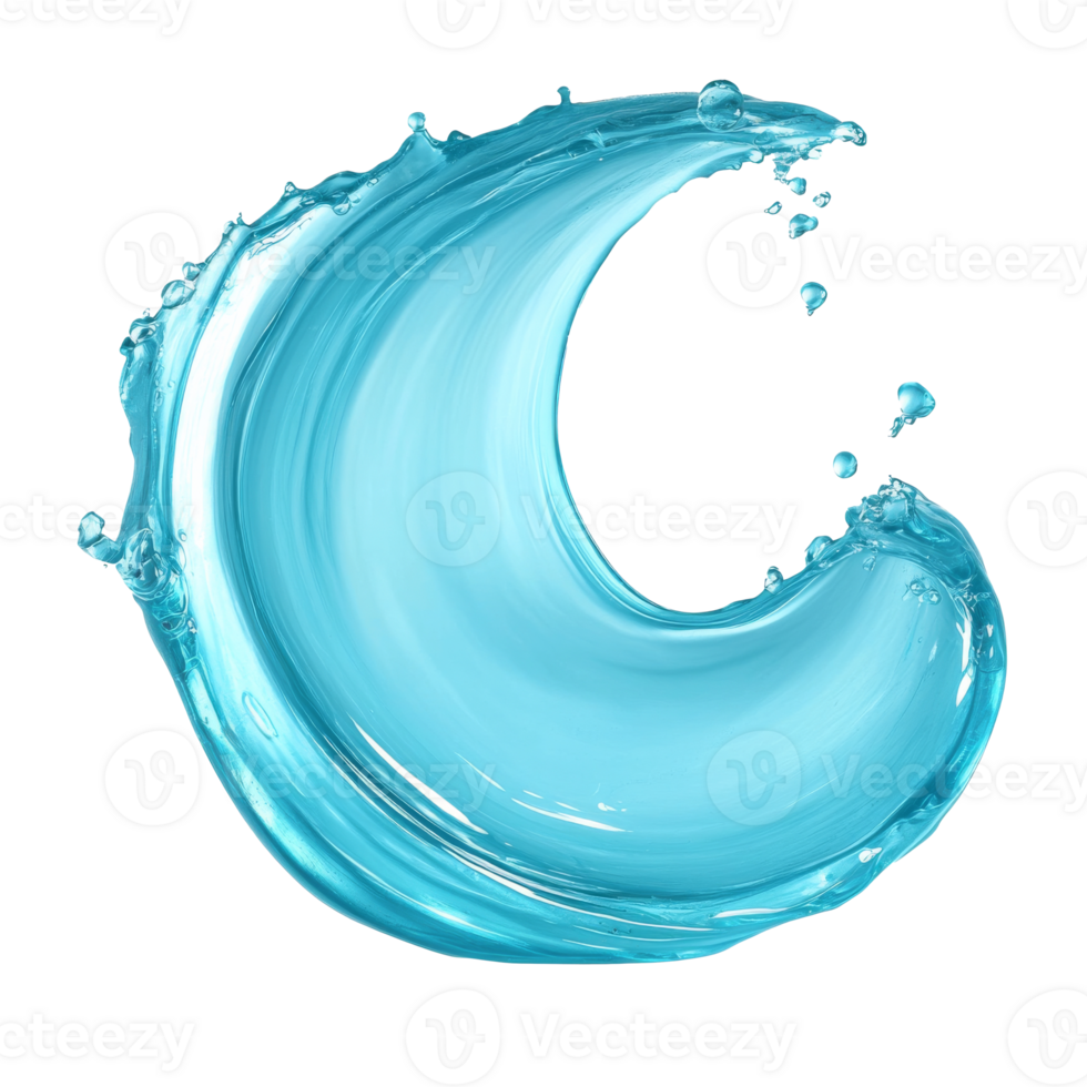 Dynamic water wave splash art png