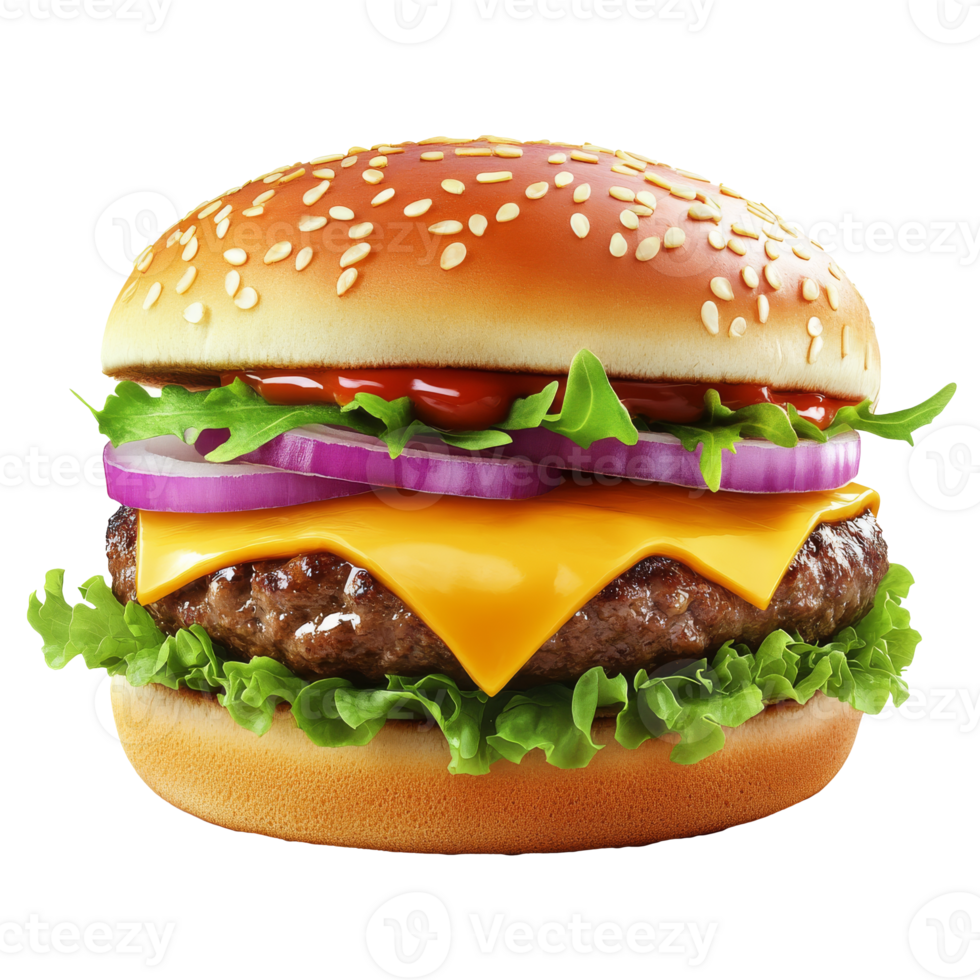 Fresh cheeseburger for lunch png