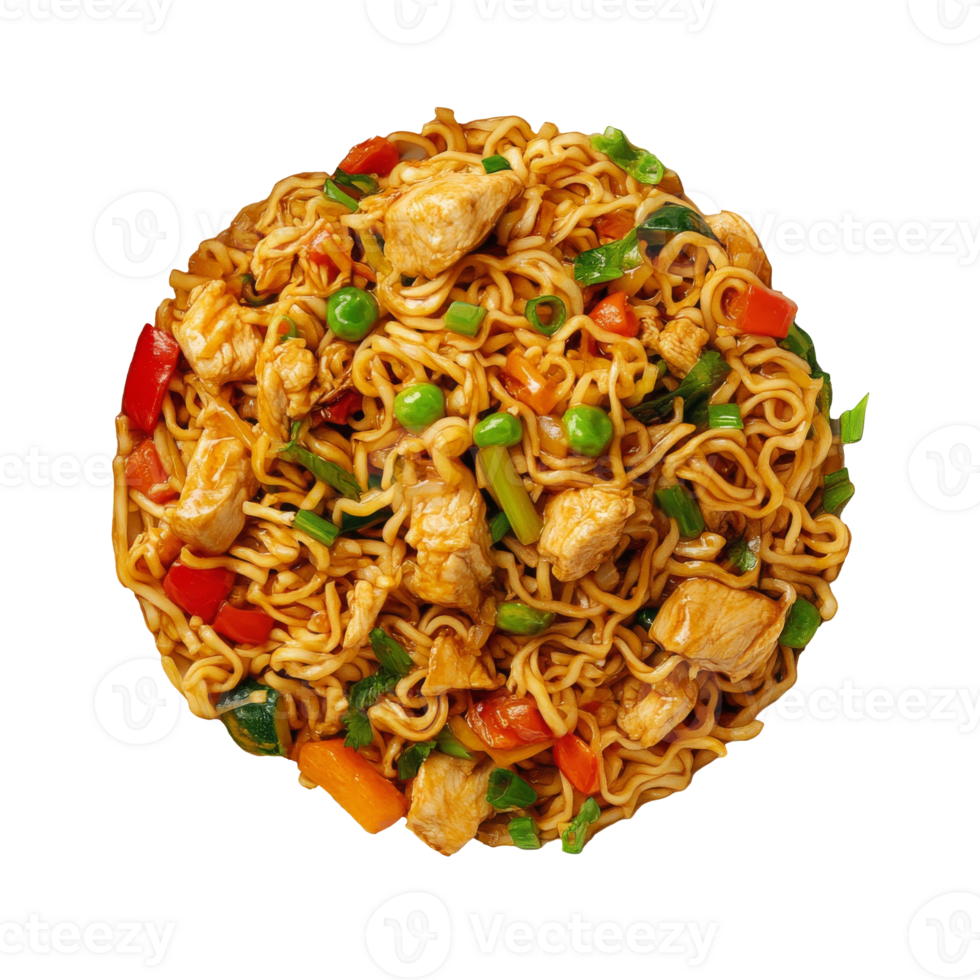 Chicken veggie stir fry noodles 52705287 PNG