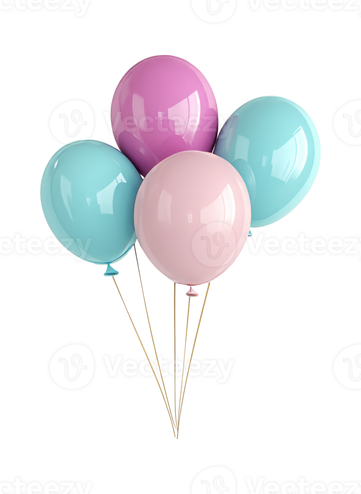 Colorful balloons in pastel shades for celebration png