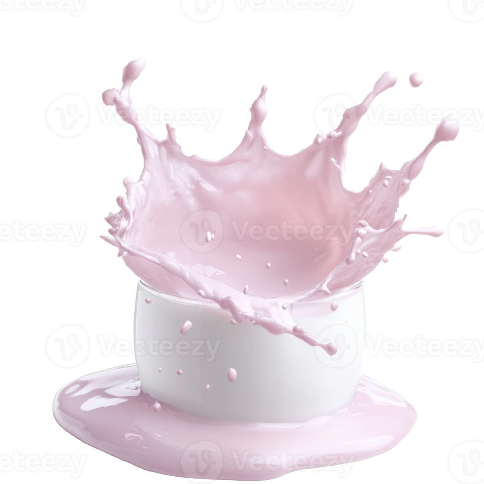 Milk splash makes pink surface pattern png