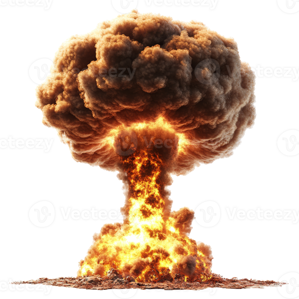 Massive explosion with towering cloud png