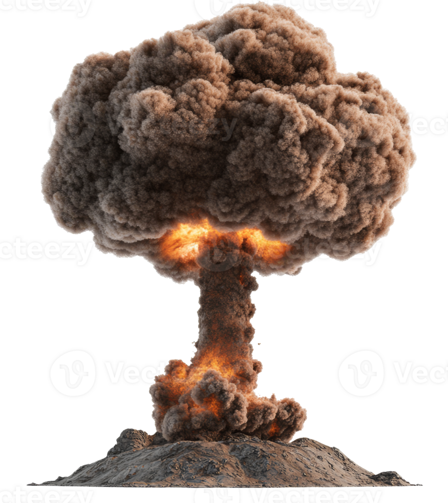 Nuclear explosion generates massive mushroom cloud png