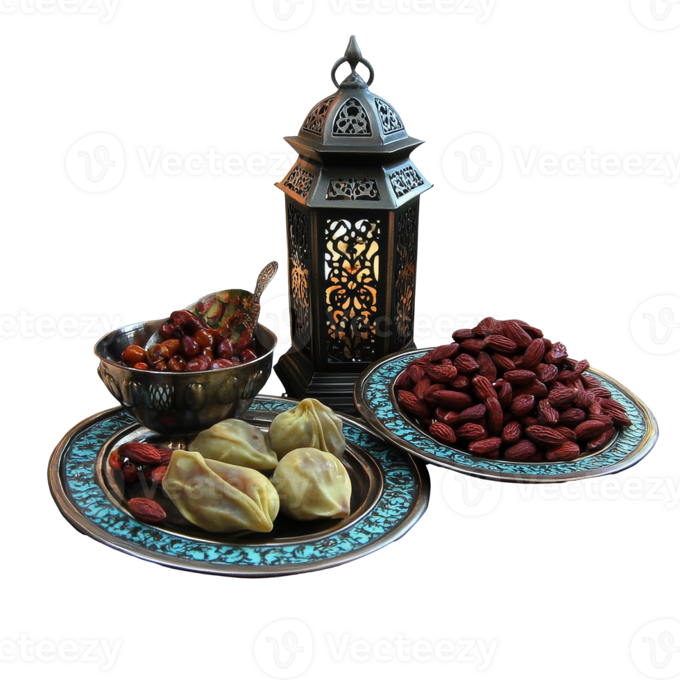 Middle Eastern platter with lanterns png