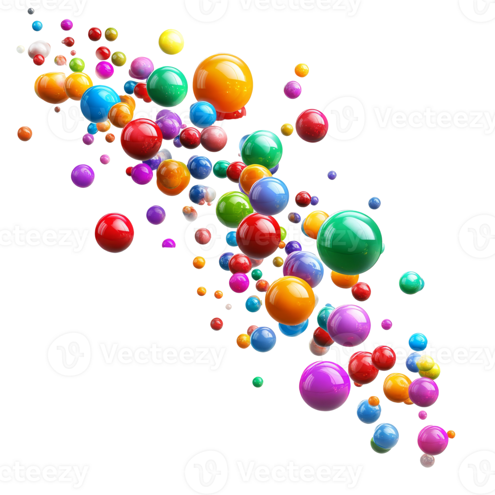Dynamic arrangement of colorful spheres png