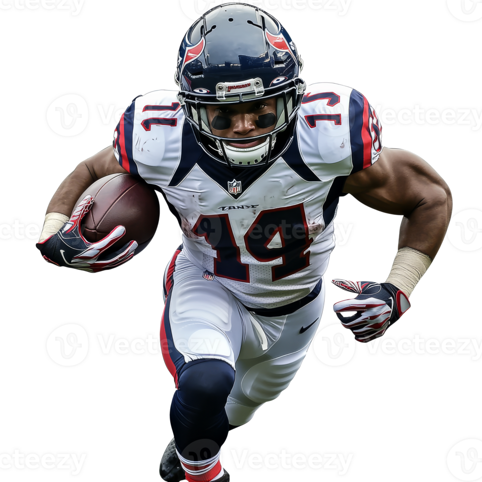 Football player running with the ball in action png