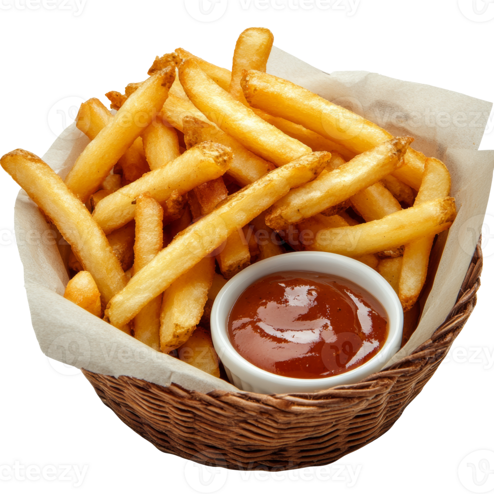 Delicious fries served with tangy dipping sauce png