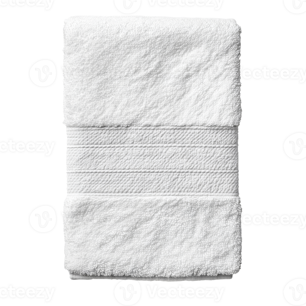 Soft white towel folded neatly on a surface png