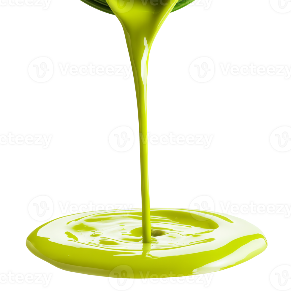 Bright green paint pouring into a puddle png