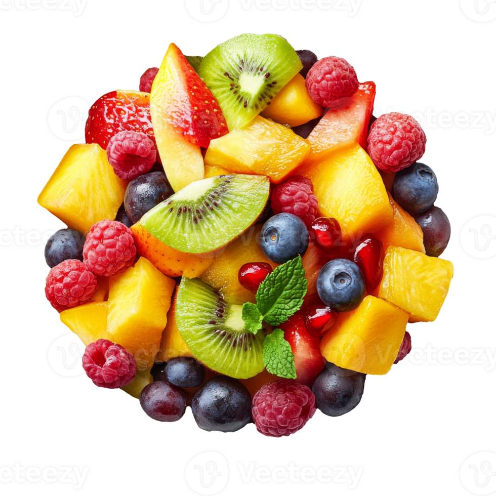 Fresh fruit salad bursting with color and flavor png