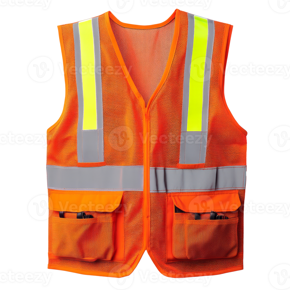 Safety vest with reflective stripes for work use png