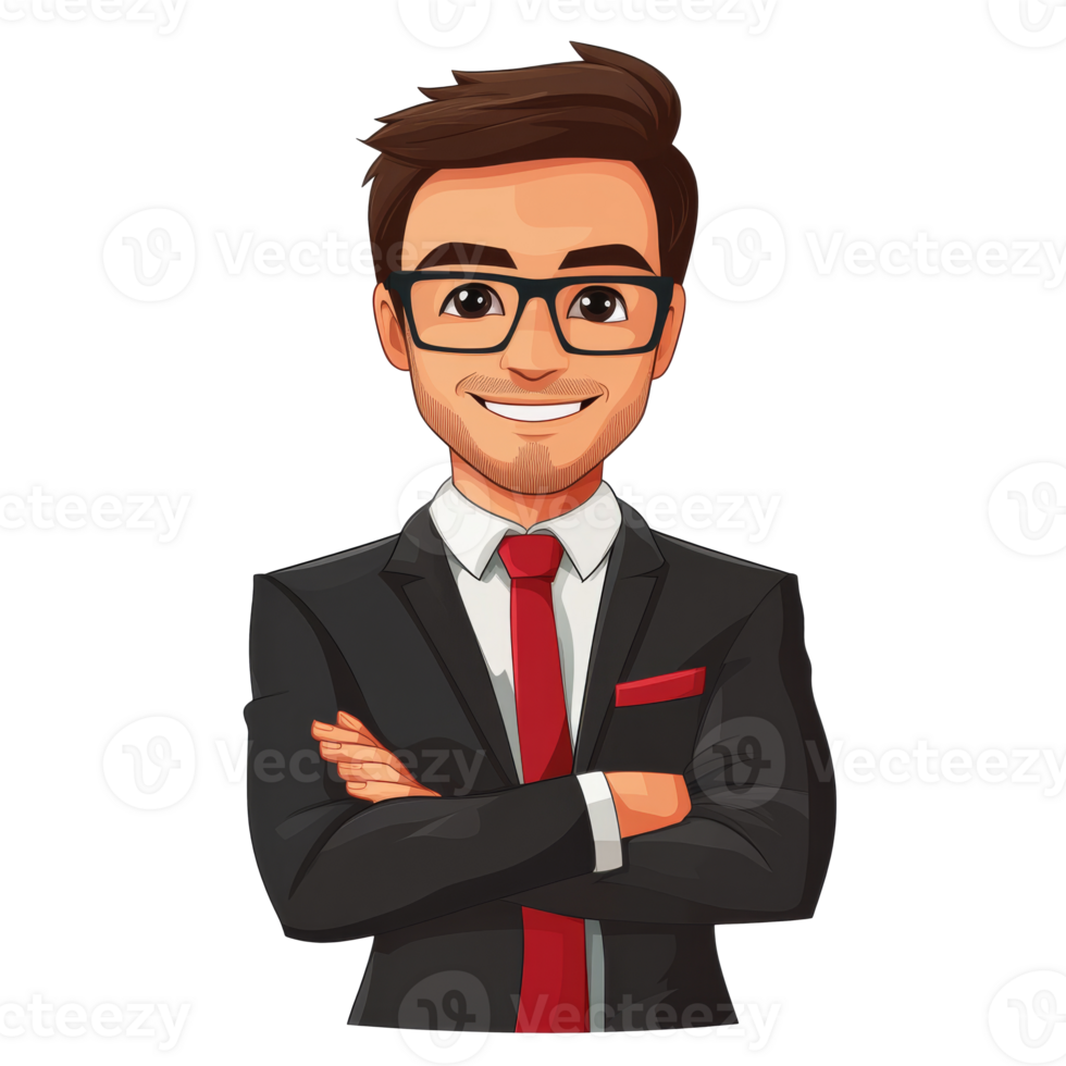 Confident businessman in formal wear png