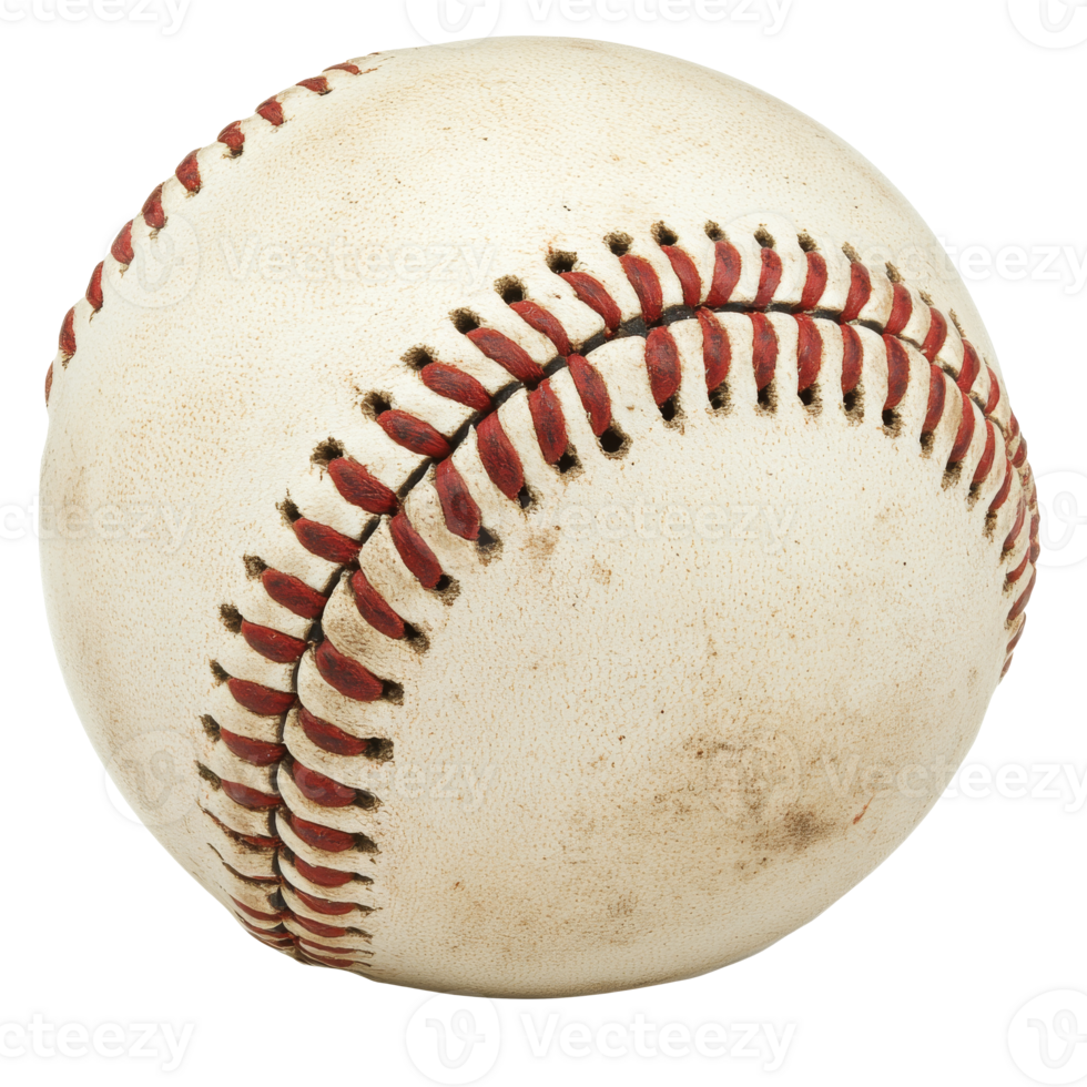 Classic baseball resting on a wooden surface png