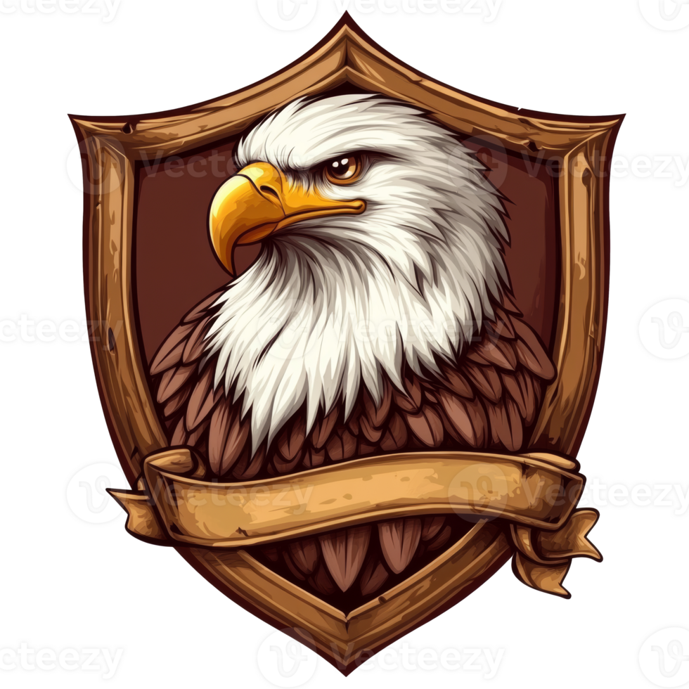 Eagle emblem with detailed feathers png