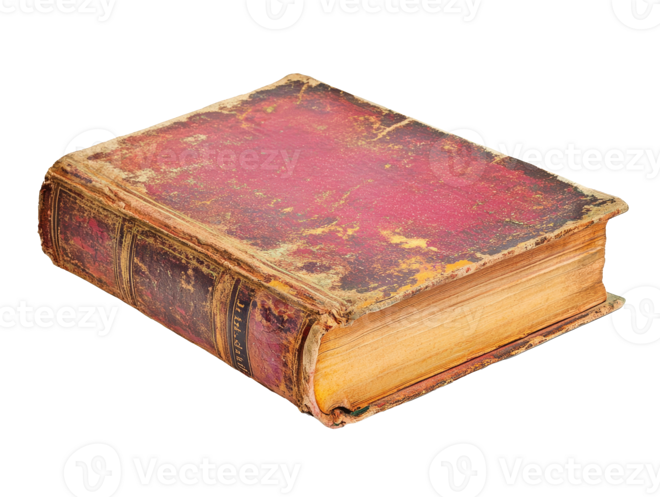 Historical leather bound book with worn cover png