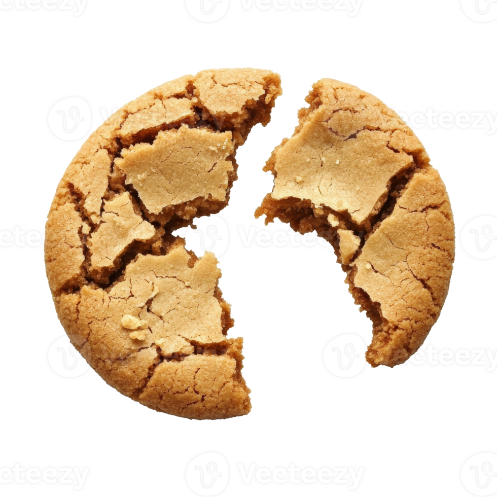 Half of a fresh cookie on white background png