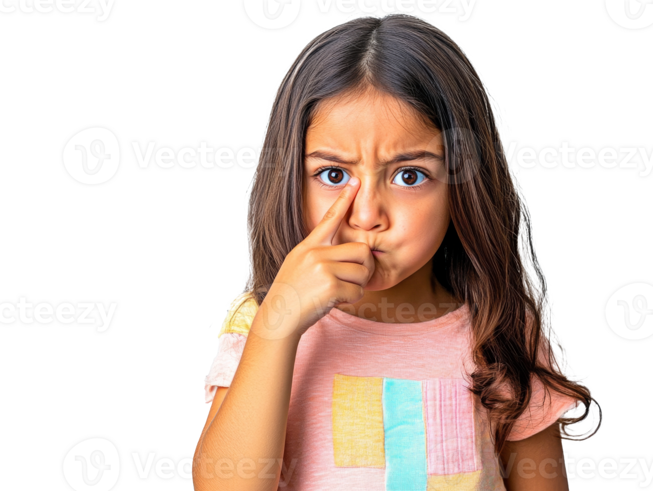 Young girl showing a silly expression while posing png