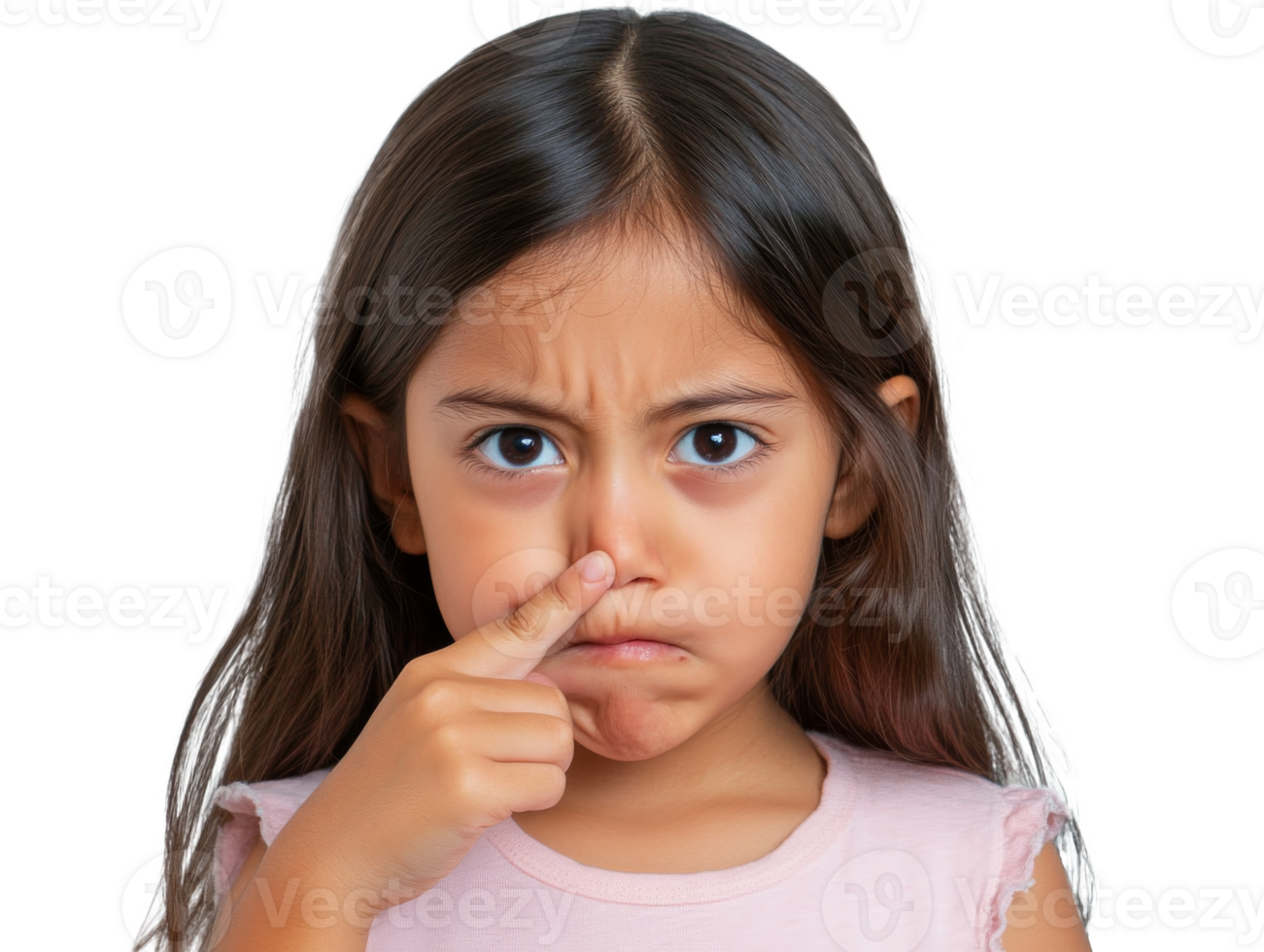 Child frowning with a serious look png