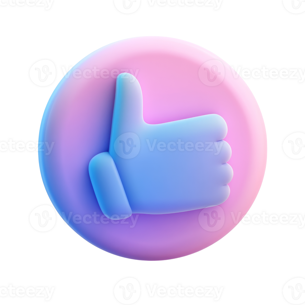 Creative design of a like button in pastel colors png