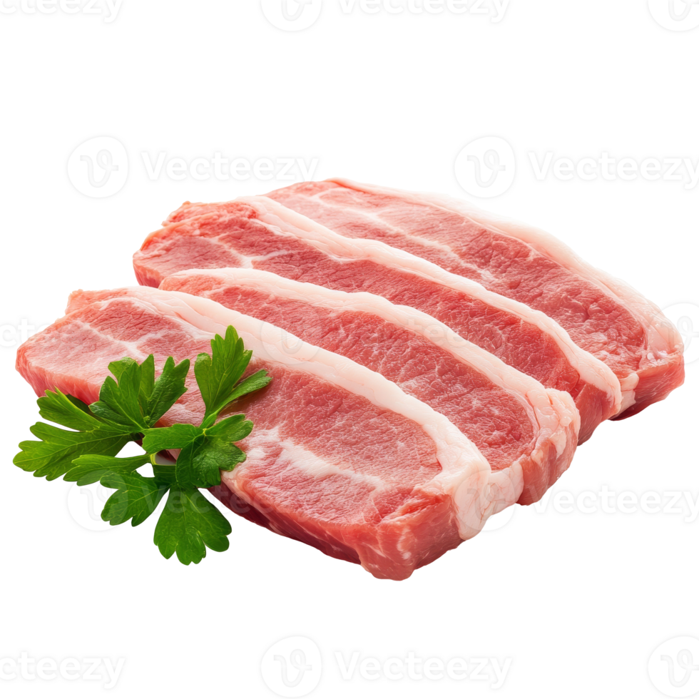 Fresh pork cutlets ready for cooking png