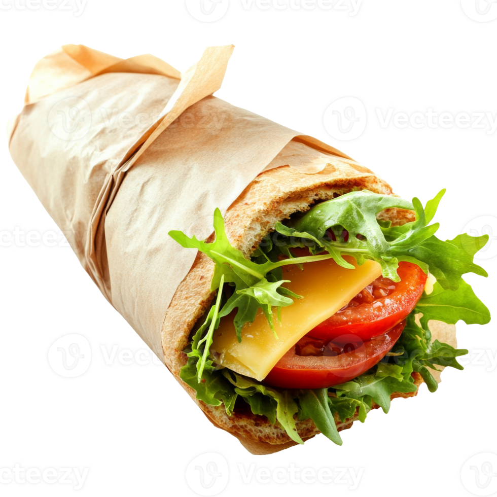 Tasty wrap with fresh veggies and cheese png
