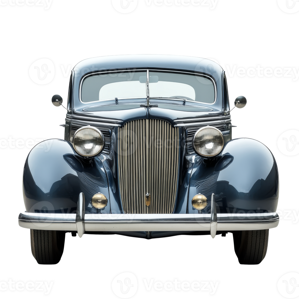 Polished classic car front view png