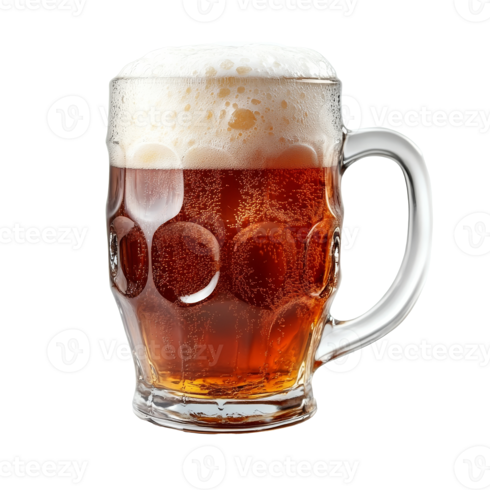 Refreshing amber brew served in a classic mug png