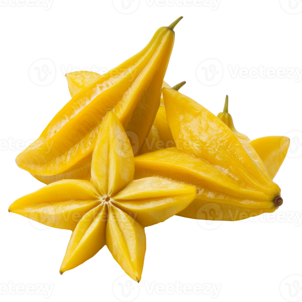 Fresh starfruit displayed on a clean background png