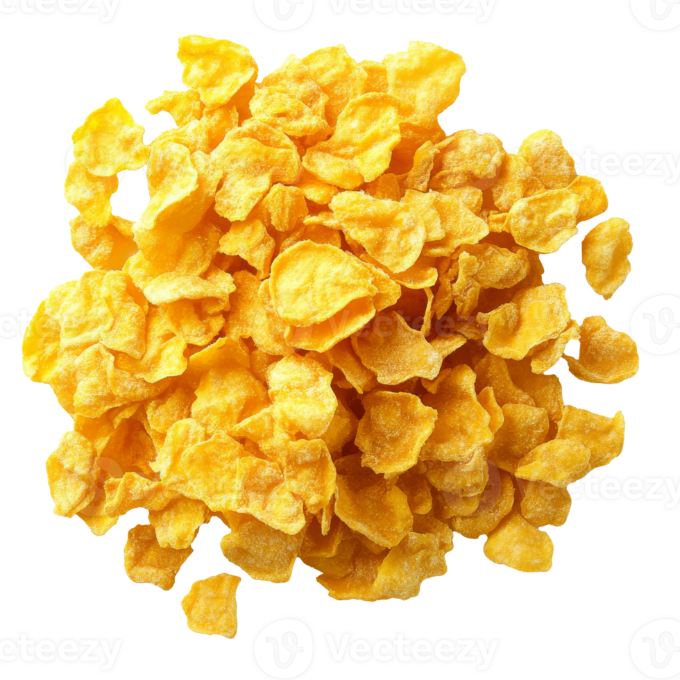 Crispy corn flakes served fresh for breakfast meal png