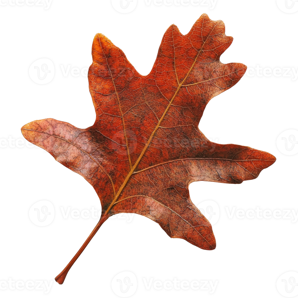Beautiful autumn oak leaf on a white background png