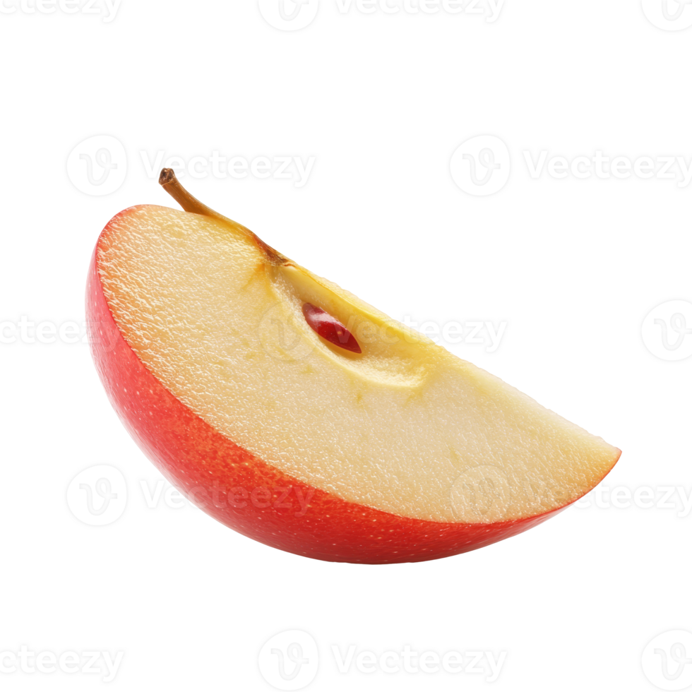Juicy red apple slice with a smooth texture png