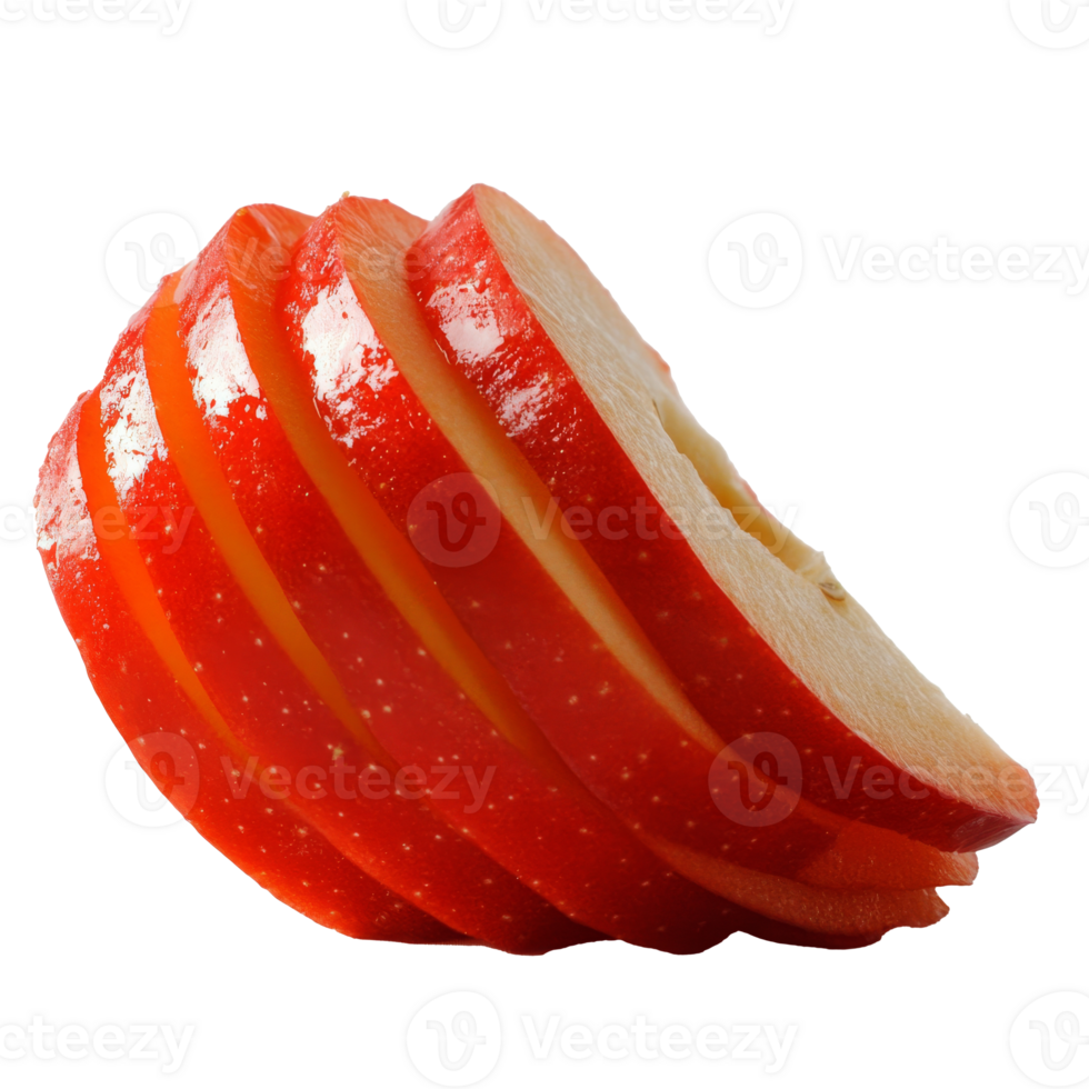 Slices of red apple stacked neatly for display png