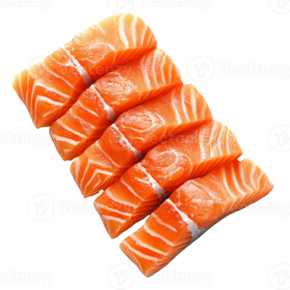 Salmon fillets displayed on a white background png