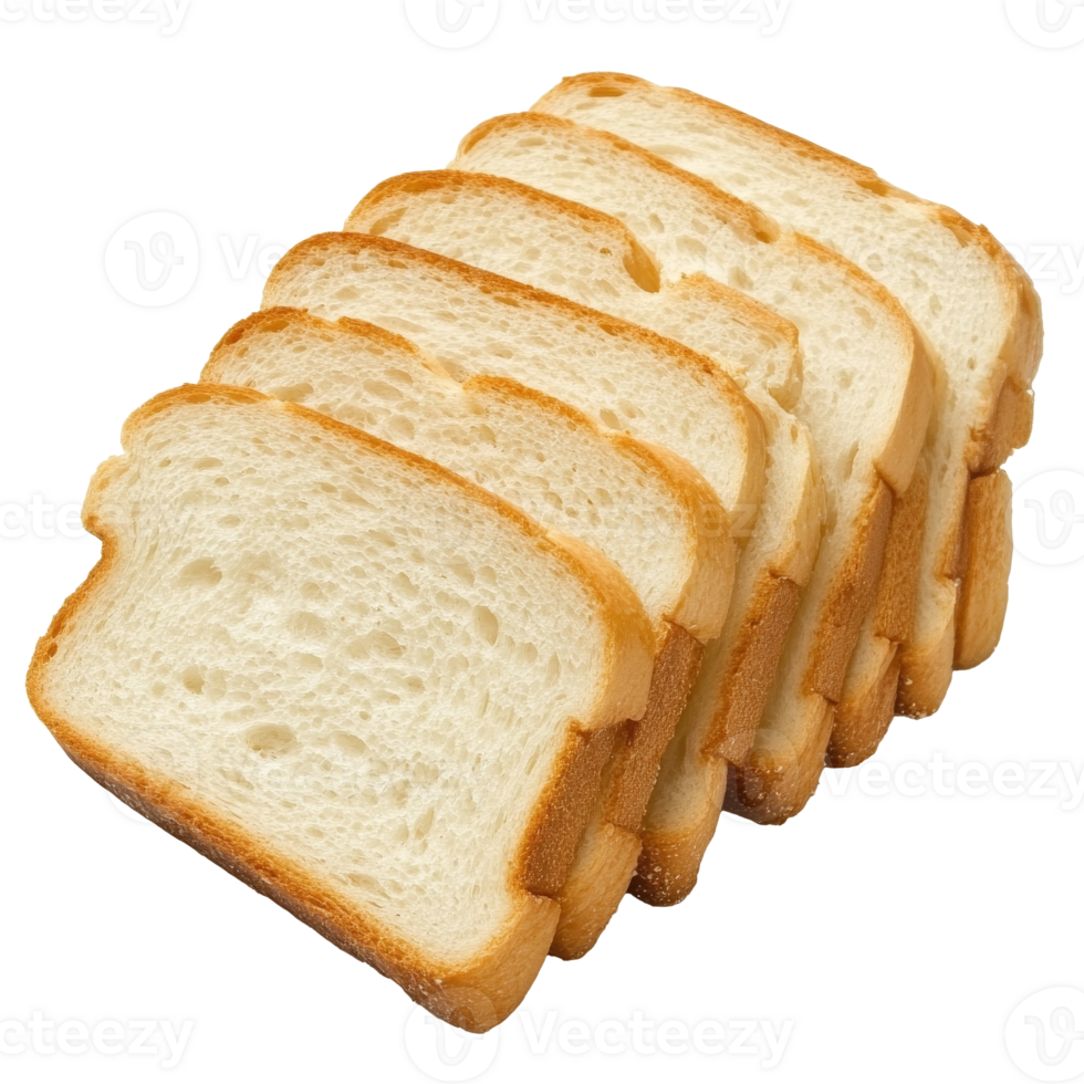 Neatly stacked slices of fresh bread png
