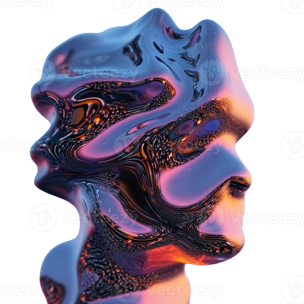 Colorful abstract sculpture png