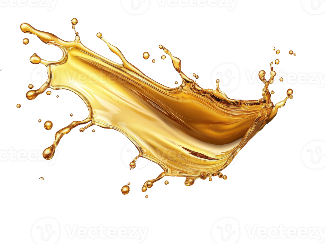 Golden splash forms dynamic abstract shape png