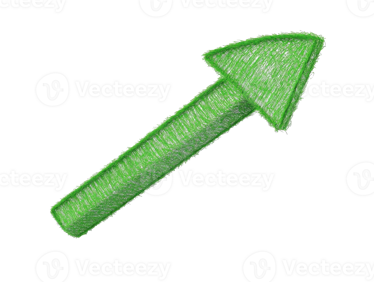 Green arrow pointing upward in a simple design png