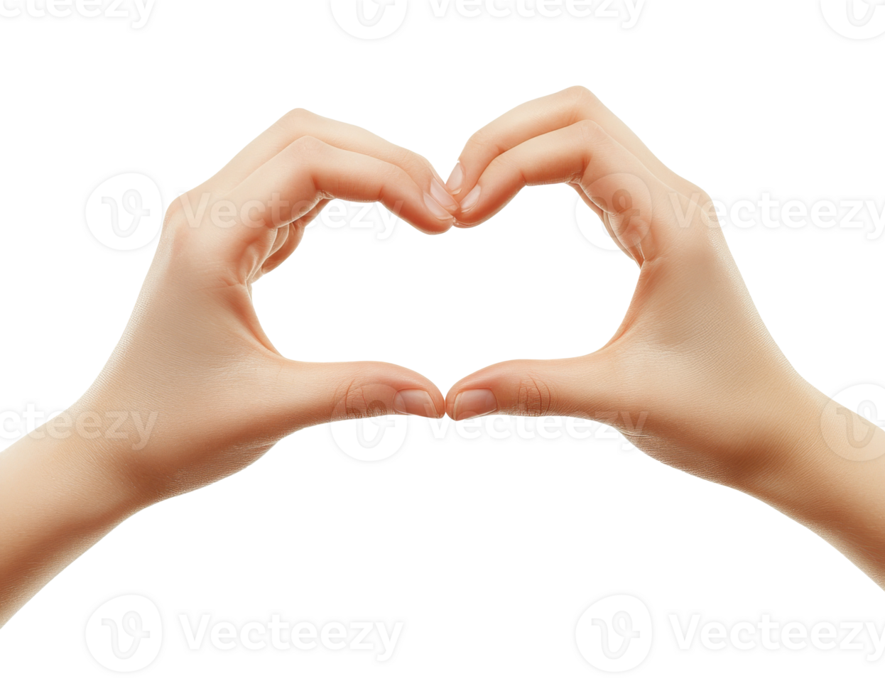 Hands making a heart on white bg png