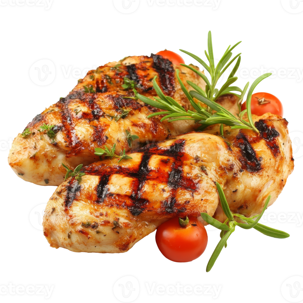 Grilled chicken with herbs and cherry tomatoes png