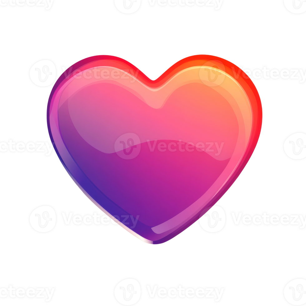 Colorful heart design with gradient effect png